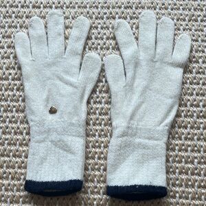 Armani Junior Cream and Navy Knit Gloves